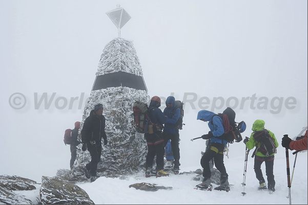 The pyramid on the Giogo of Tisa (3210 m) near the site of the discovery the Ötzi mummy