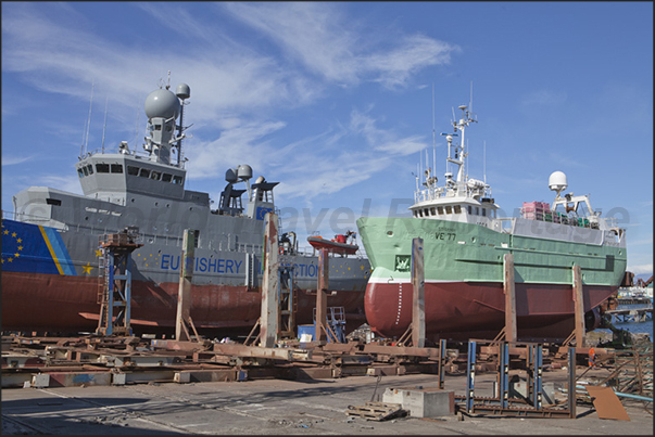 The shipyard where repair the military ships but also the great fishing boats The shipyard where repair the military ships but also the great fishing boats