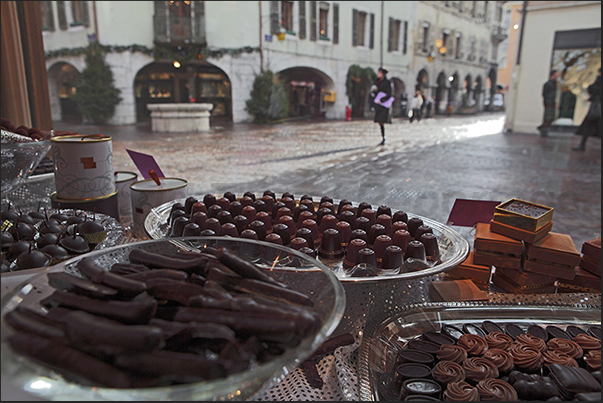 Chocolate shop in the streets of the old town Chocolate shop in the streets of the old town