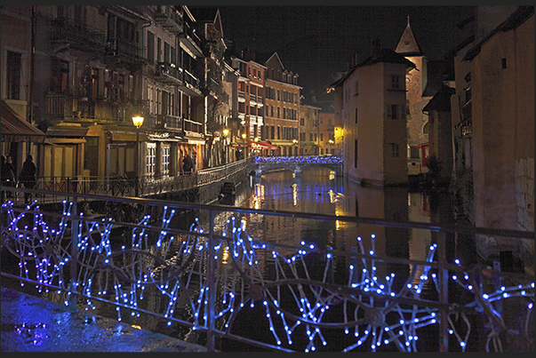 Lights and colors in the old town of Annecy during the Christmas season Lights and colors in the old town of Annecy during the Christmas season