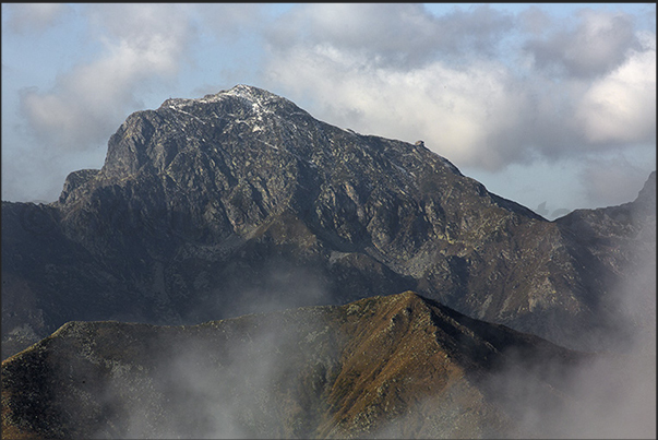 Mount Mucrone seen from the parking of Bocchetto Sessera, the path starting point of the Bosco del Sorriso Mount Mucrone seen from the parking of Bocchetto Sessera, the path starting point of the Bosco del Sorriso