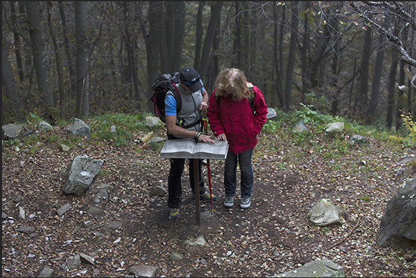 In some areas (reading corner), there are wooden books with stories of local culture. A moment of rest during the walk