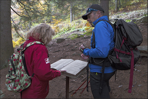The guide explains the history and local culture of the valleys inside the Oasi Zegna The guide explains the history and local culture of the valleys inside the Oasi Zegna
