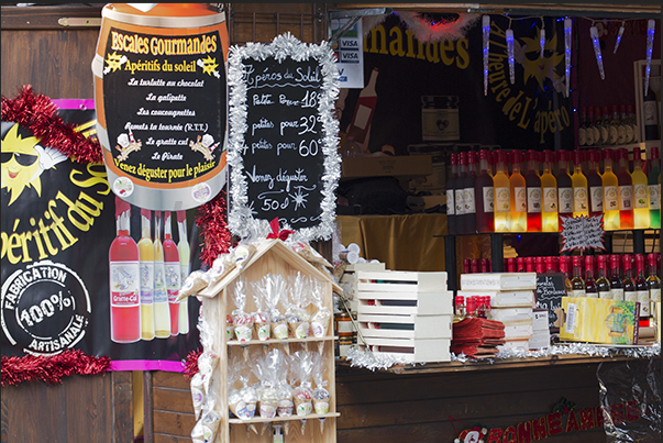 A stand with local wines and aperitifs A stand with local wines and aperitifs