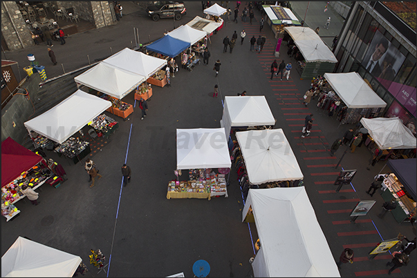 The Christmas stands in Europe Square