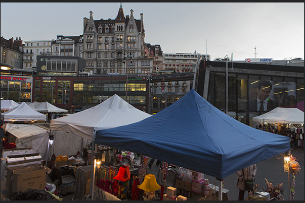 The Christmas stands in Europe Square