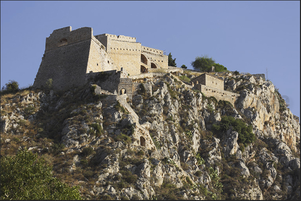 The Venetian castle built on the hill overlooking the town of Nafplio The Venetian castle built on the hill overlooking the town of Nafplio