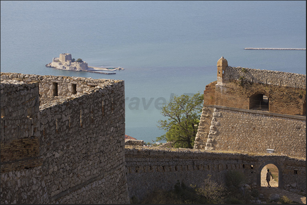 The Venetian castle built on the hill overlooking the town of Nafplio The Venetian castle built on the hill overlooking the town of Nafplio
