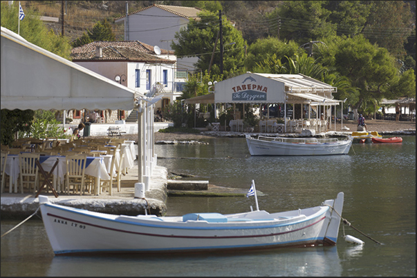 Restaurants on the waterfront of the city of Drepano Restaurants on the waterfront of the city of Drepano