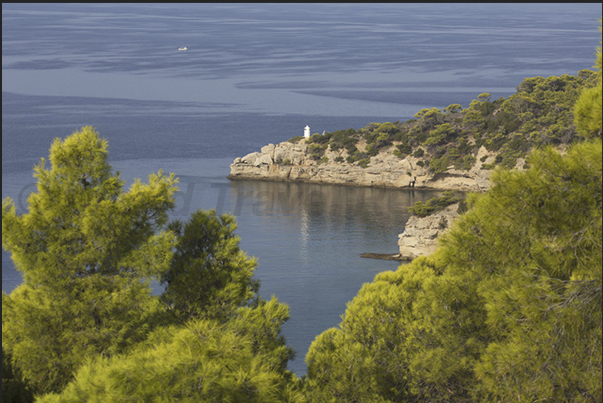 Korakas Cape Lighthouse before Porto Heli Korakas Cape Lighthouse before Porto Heli