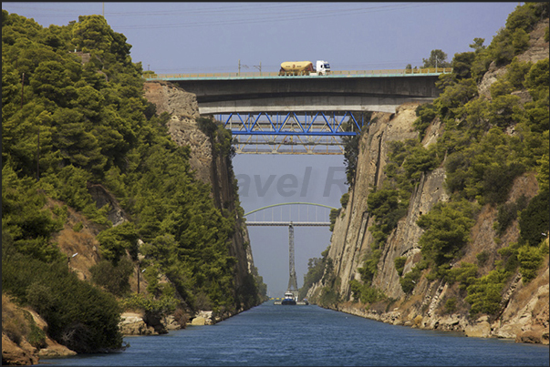 The Corinth Canal which separates the Peloponnese with mainland Greece The Corinth Canal which separates the Peloponnese with mainland Greece