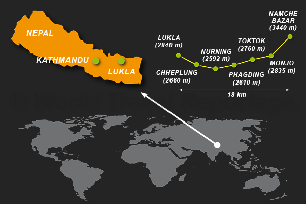 The journey from Lukla to Namche Bazaar