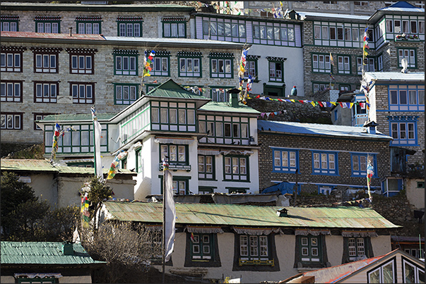 The town of Namche Bazaar The town of Namche Bazaar
