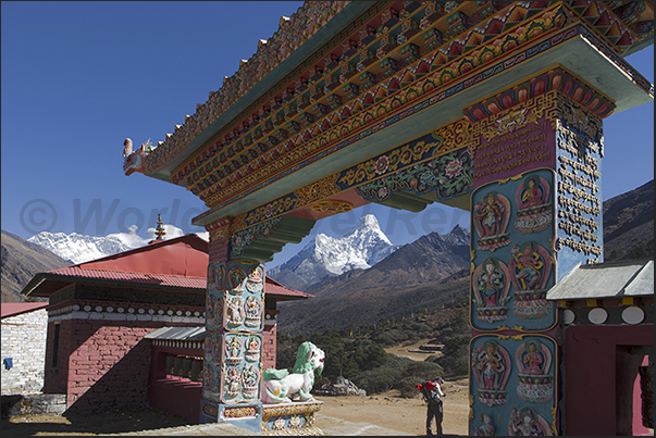 The monastery of Tengboche (3860 m). The portal The monastery of Tengboche (3860 m). The portal