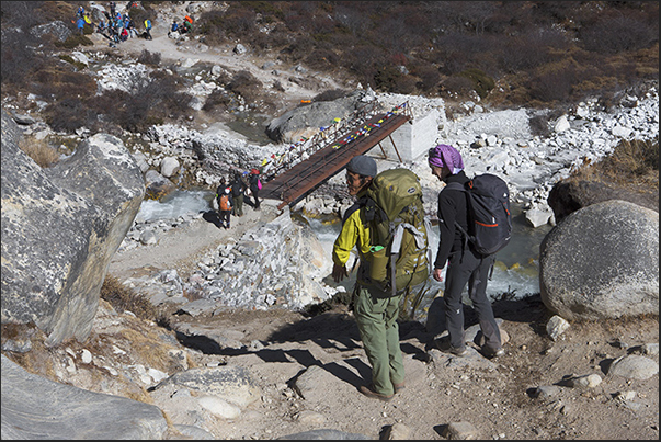 Bridge over the river Imja Khola (4100 m)