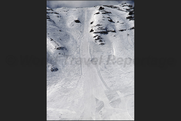 The slope used for the speed races with skis, snowboards and bicycles