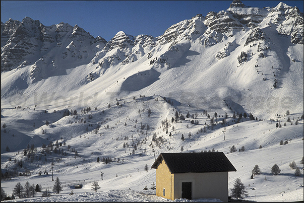 The mountains around the Vars ski resort The mountains around the Vars ski resort