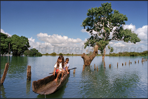 Río de la Pasión, department of Petén. The canoe is still the means of transport used by the Indians as at the time of the civilization Río de la Pasión, department of Petén. The canoe is still the means of transport used by the Indians as at the time of the civilization