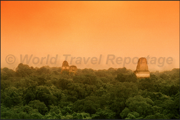 The the ancient Mayan city of Tikal (Petén department): 16 sq km of rain forest includes 6 temples and over 4000 structures The the ancient Mayan city of Tikal (Petén department): 16 sq km of rain forest includes 6 temples and over 4000 structures