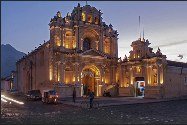 The cathedral of old Antigua town The cathedral of old Antigua town
