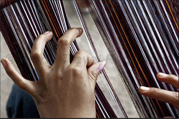 Traditional Maya thread used to make hand-colored fabrics with which the women sew clothes, shawls, bags and towels purpose Traditional Maya thread used to make hand-colored fabrics with which the women sew clothes, shawls, bags and towels purpose