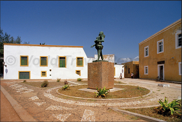 The statue of the Portuguese poet Luis Vaz Camoes, who lived on the island for few years The statue of the Portuguese poet Luis Vaz Camoes, who lived on the island for few years