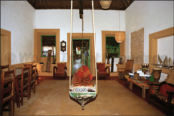 The original living room with a boat hanging from the ceiling, in a Posada (small hotel) in town The original living room with a boat hanging from the ceiling, in a Posada (small hotel) in town