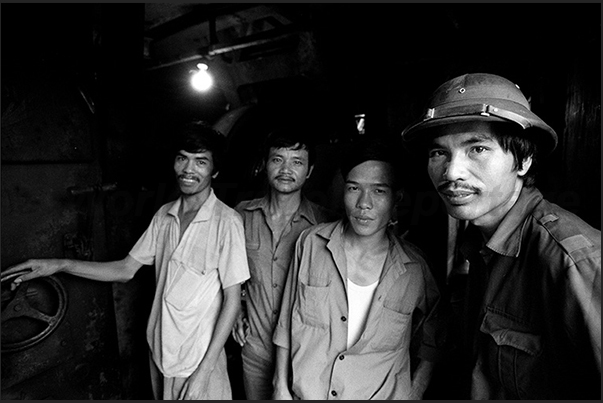 Group of miners in the mining village of Cam Pha, northern province of Quang Ninh (border with China) Group of miners in the mining village of Cam Pha, northern province of Quang Ninh (border with China)