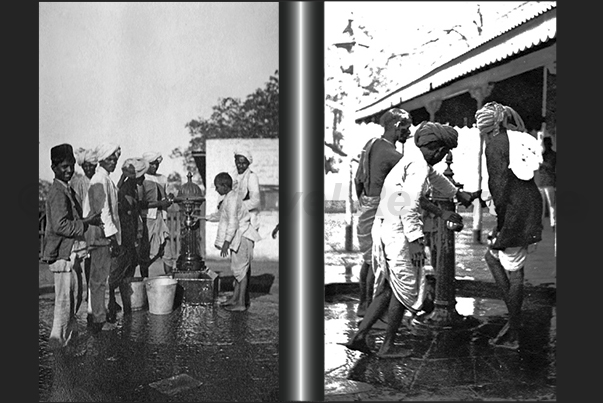 India. Scenes of life around the railway station