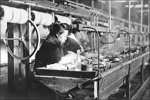 Japan. Omiya town. A silk spinning mill