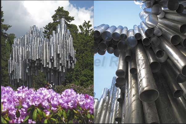 Sibelius Monument composed of 600 hollow steel tubes arranged to form a wave
