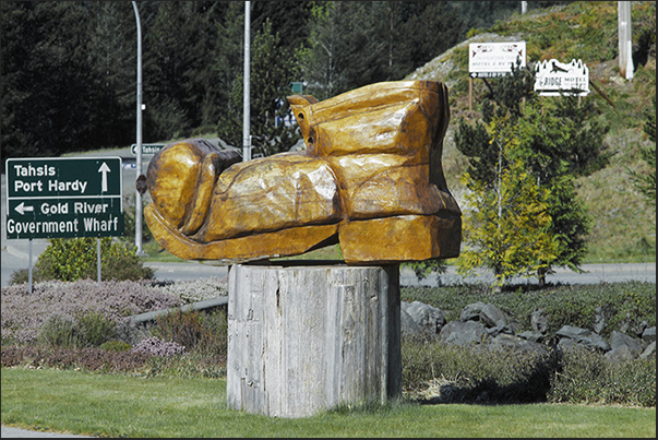 The boot is the symbol of the lumberjacks of Vancouver Island