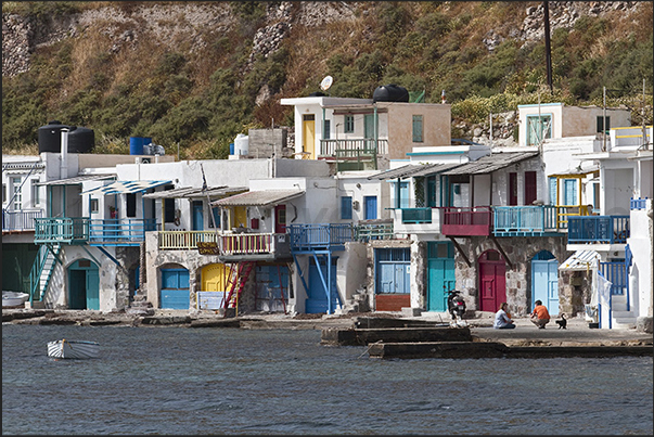 The colored fishermen houses of Klima