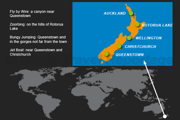 The places of adrenaline sports in New Zealand
