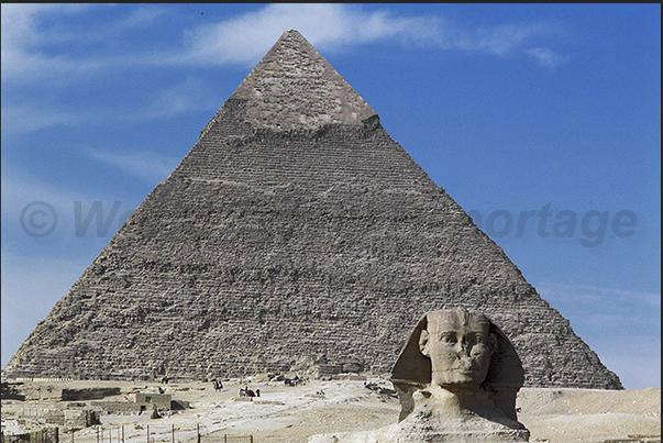Cairo. The sphinx in front of Kefren pyramid