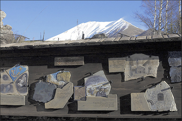 Laux Village. The history of the village written and painted on the stones