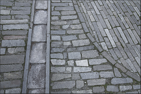Stone-paved streets characterize the ancient mountain village of Laux