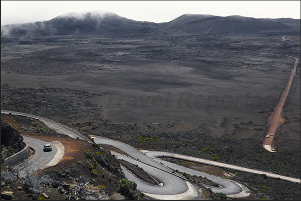 Route du Volcan, the road to the active volcano of Piton de la Fournaise. Plateau near Plaine des Cafres