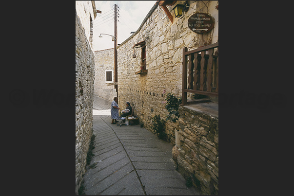 City of Limassol in Akrotiri Bay (south coast). Lace crafts