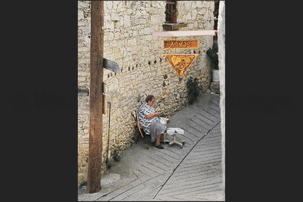 City of Limassol in Akrotiri Bay (south coast). Lace crafts