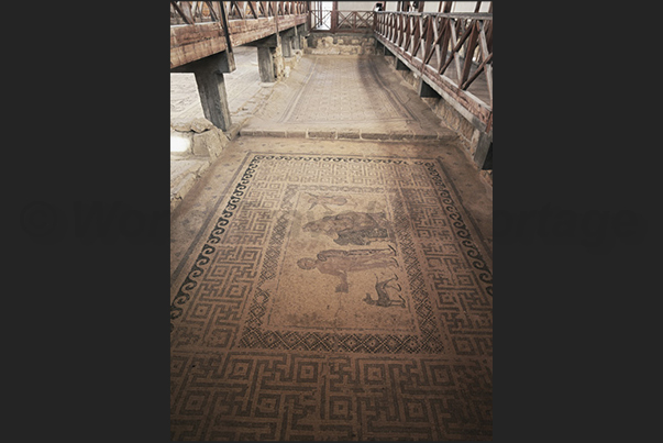 Archaeological site of Kourion in Episkopi Bay. Mosiach floors of the patrician villas