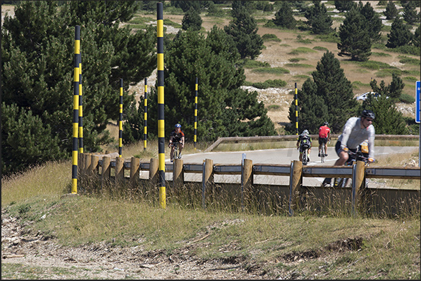 Every year there are thousands of cyclists who climb the strenuous road to the top of the mountain