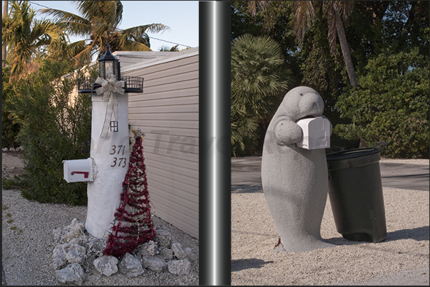 The inhabitants of the Keys Islands indulges itself to create letterboxes really weird like a lighthouse or a manatee. The inhabitants of the Keys Islands indulges itself to create letterboxes really weird like a lighthouse or a manatee.