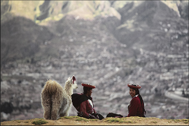 Cuzco city view on the road leading to the Chinchero plateau