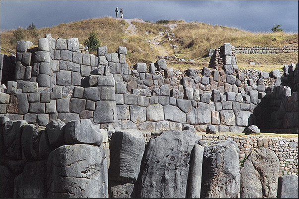 Sacsayhuaman archaeological site along the road from Cuzco to the Chinchero plateau