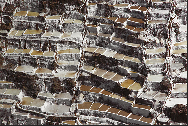 Salt pans of Maras, dating back to the Inca era, to extract the salt from the water descending from the Qaqawinay mountain