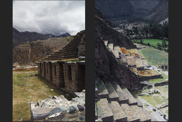 Ollantaytambo (2.792 m). Ruins of the fortress built with granite blocks and the Temple of the Sun Ollantaytambo (2.792 m). Ruins of the fortress built with granite blocks and the Temple of the Sun