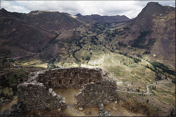 Inca ruins above the village of Pisac Inca ruins above the village of Pisac