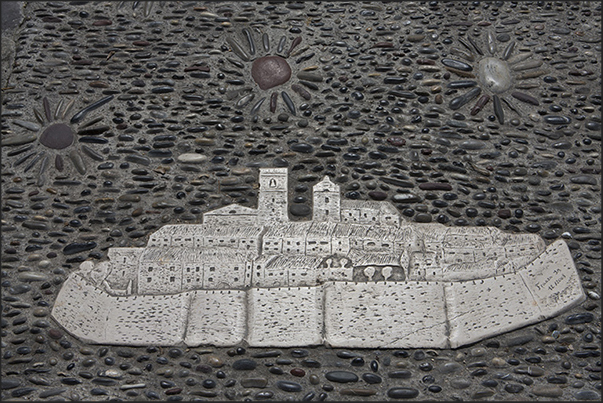 Mosaic on the paving at the entrance to the citadel