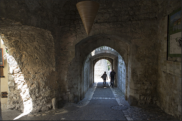 Entrance to the citadel from the 14th century Porte de Vence in Remparts Courtine Saint Paul